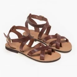 Πέδιλα δερμάτινα Estil με χιαστί σχέδιο - Ταμπά 8 Πέδιλα δερμάτινα Estil με χιαστί σχέδιο - Ταμπά -Σανδάλια κατάστημα estil dermatina isia pedila me xiasti sxedio 93563 ye3y