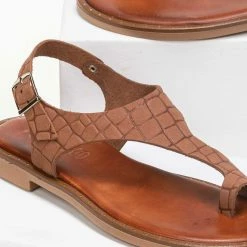 Πέδιλα Estil δερμάτινα κροκό φλατ - Ταμπά 8 Πέδιλα Estil δερμάτινα κροκό φλατ - Ταμπά -Σανδάλια κατάστημα estil dermatina kroko flat pedila 91148 uzz8