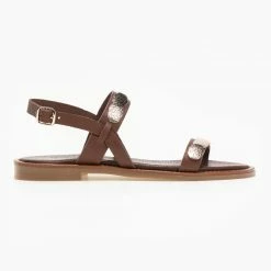 Πέδιλα δερμάτινα Estil με μεταλλικά στοιχεία - Καφέ 9 Πέδιλα δερμάτινα Estil με μεταλλικά στοιχεία - Καφέ -Σανδάλια κατάστημα estil dermatina pedila me metallika stoixeia 90922 hzmg