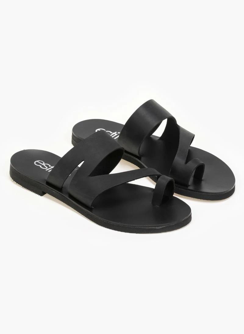 Σανδάλια Estil δερμάτινα με άνοιγμα στο πλάι - Μαύρο 5 Σανδάλια Estil δερμάτινα με άνοιγμα στο πλάι - Μαύρο - Image 3