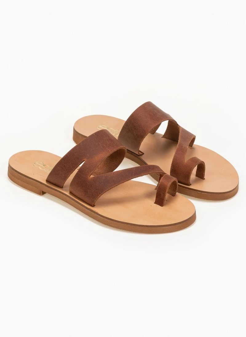 Σανδάλια Estil δερμάτινα με άνοιγμα στο πλάι - Ταμπά 4 Σανδάλια Estil δερμάτινα με άνοιγμα στο πλάι - Ταμπά - Image 2
