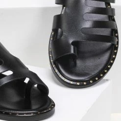 Estil δερμάτινα σανδάλια με κοψίματα στη φάσα - Μαύρο 8 Estil δερμάτινα σανδάλια με κοψίματα στη φάσα - Μαύρο -Σανδάλια κατάστημα estil dermatina sandalia me kopsimata sti fasa 91404 u50o