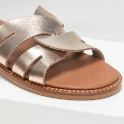 Σανδάλια δερμάτινα Estil με περαστές φάσες - Χρυσό -Σανδάλια κατάστημα estil dermatina sandalia me perastes fases 91165 wwve