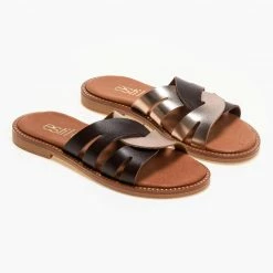 Σανδάλια δερμάτινα Estil με περαστές φάσες - Mocha -Σανδάλια κατάστημα estil dermatina sandalia me perastes fases 91167 72v7