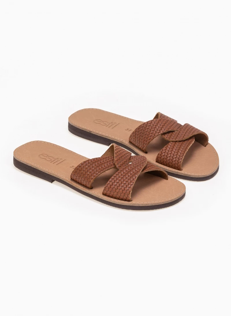 Σανδάλια Estil δερμάτινα με σχέδιο ψάθα - Ταμπά 6 Σανδάλια Estil δερμάτινα με σχέδιο ψάθα - Ταμπά - Image 4