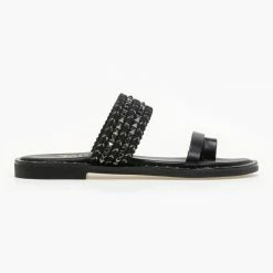 Σανδάλια δερμάτινα Estil με τρουκς στη φάσα - Μαύρο -Σανδάλια κατάστημα estil dermatina sandalia me trouks sti fasa 90442 m636