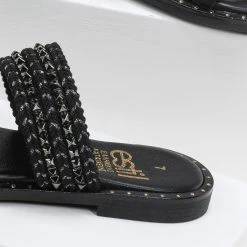 Σανδάλια δερμάτινα Estil με τρουκς στη φάσα - Μαύρο -Σανδάλια κατάστημα estil dermatina sandalia me trouks sti fasa 90442 wlza