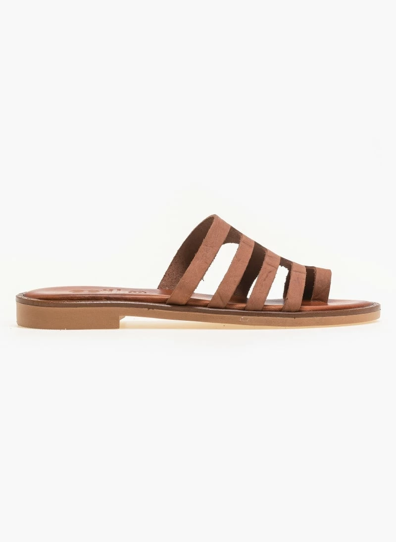 Σανδάλια Estil δερμάτινα με τσαλακωτό Pattern - Ταμπά 6 Σανδάλια Estil δερμάτινα με τσαλακωτό Pattern - Ταμπά - Image 4