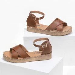 Σανδάλια Estil δερμάτινα με χιαστί φάσες - Ταμπά 7 Σανδάλια Estil δερμάτινα με χιαστί φάσες - Ταμπά -Σανδάλια κατάστημα estil dermatina sandalia me xiasti fases 89799 facp