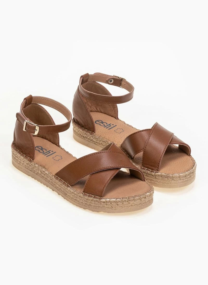 Σανδάλια Estil δερμάτινα με χιαστί φάσες - Ταμπά 3 Σανδάλια Estil δερμάτινα με χιαστί φάσες - Ταμπά