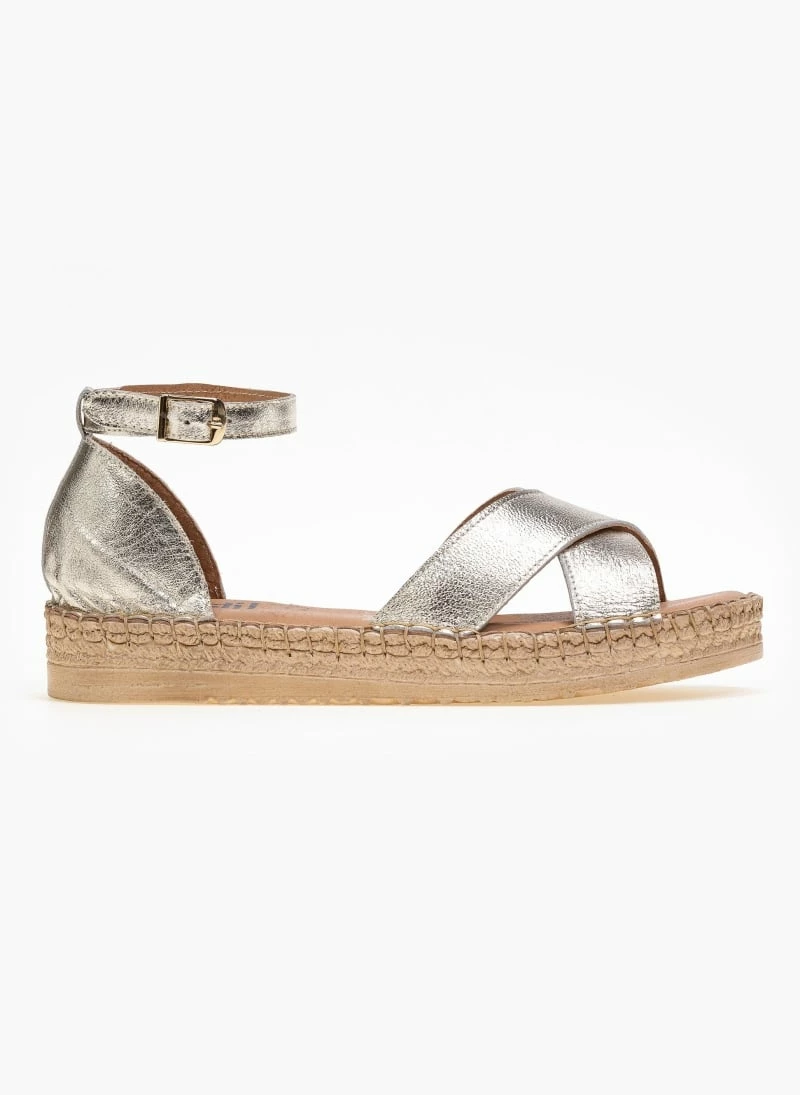 Σανδάλια Estil δερμάτινα με χιαστί φάσες - Χρυσό 6 Σανδάλια Estil δερμάτινα με χιαστί φάσες - Χρυσό - Image 4