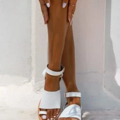 Estil φλατ πέδιλα με σχέδιο ψάθα - Λευκό 11 Estil φλατ πέδιλα με σχέδιο ψάθα - Λευκό -Σανδάλια κατάστημα estil flat pedila me sxedio psatha 94022 hvsc