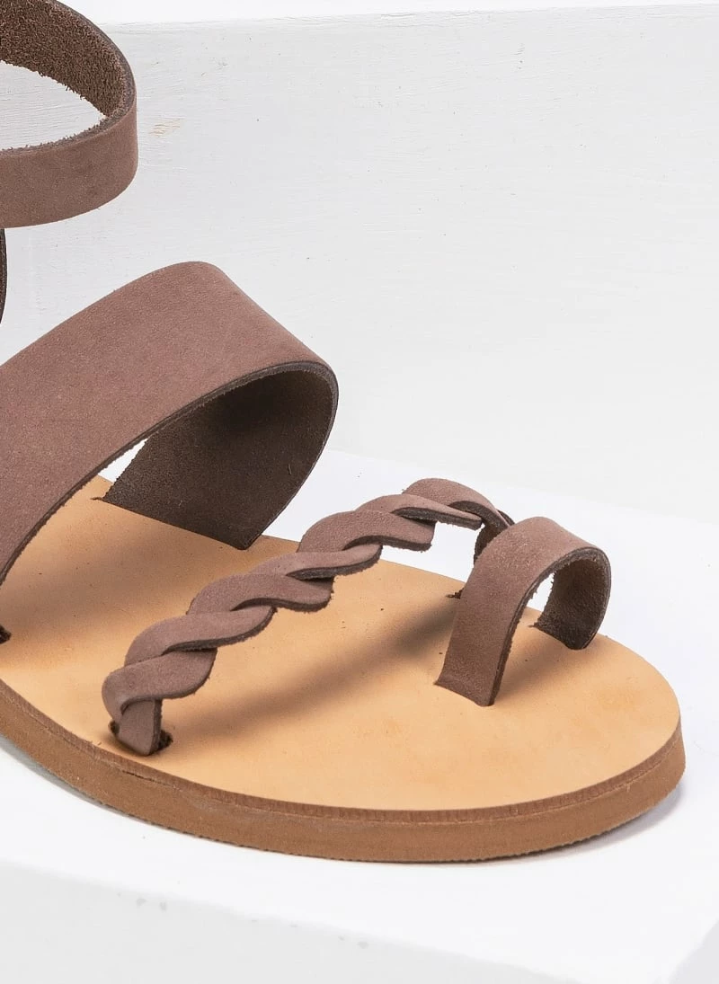 Πέδιλα δερμάτινα Estil Nubuck - Πούρο 5 Πέδιλα δερμάτινα Estil Nubuck - Πούρο - Image 3