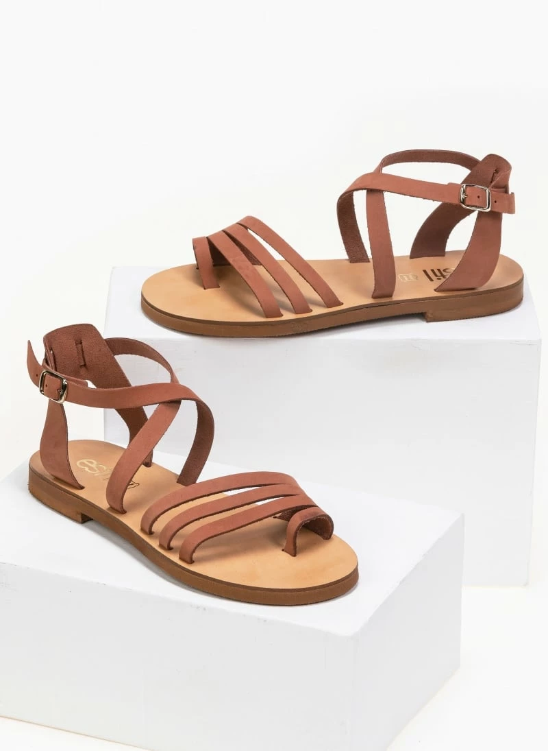 Πέδιλα φλατ Estil Nubuck - Κεραμιδί 3 Πέδιλα φλατ Estil Nubuck - Κεραμιδί