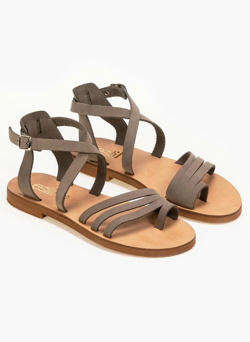 Πέδιλα φλατ Estil Nubuck - Λαδί 3 Πέδιλα φλατ Estil Nubuck - Λαδί