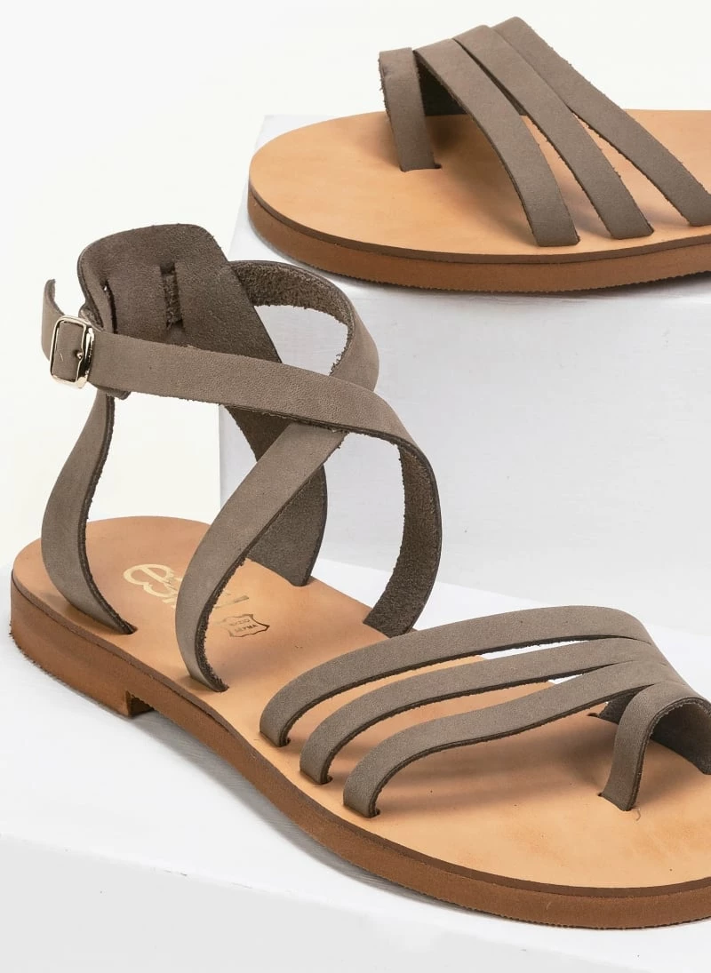 Πέδιλα φλατ Estil Nubuck - Λαδί 5 Πέδιλα φλατ Estil Nubuck - Λαδί - Image 3