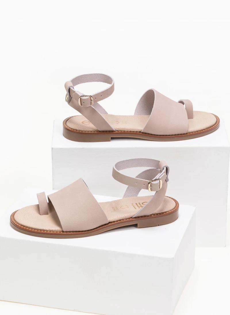 The Fashion Project Πέδιλα φλατ δερμάτινα με φαρδιά φάσα - Nude 5 The Fashion Project Πέδιλα φλατ δερμάτινα με φαρδιά φάσα - Nude - Image 3