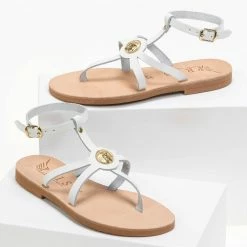 IRIS Πέδιλα δερμάτινα φλατ με μπαρέτα - Λευκό 11 IRIS Πέδιλα δερμάτινα φλατ με μπαρέτα - Λευκό -Σανδάλια κατάστημα flat dermatina pedila me mpareta 90606 6g5w