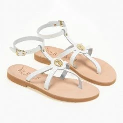 IRIS Πέδιλα δερμάτινα φλατ με μπαρέτα - Λευκό 12 IRIS Πέδιλα δερμάτινα φλατ με μπαρέτα - Λευκό -Σανδάλια κατάστημα flat dermatina pedila me mpareta 90606 mnmj