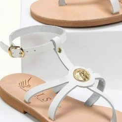 IRIS Πέδιλα δερμάτινα φλατ με μπαρέτα - Λευκό 16 IRIS Πέδιλα δερμάτινα φλατ με μπαρέτα - Λευκό -Σανδάλια κατάστημα flat dermatina pedila me mpareta 90606 nkj6