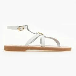 IRIS Πέδιλα δερμάτινα φλατ με μπαρέτα - Λευκό 13 IRIS Πέδιλα δερμάτινα φλατ με μπαρέτα - Λευκό -Σανδάλια κατάστημα flat dermatina pedila me mpareta 90606 pswy