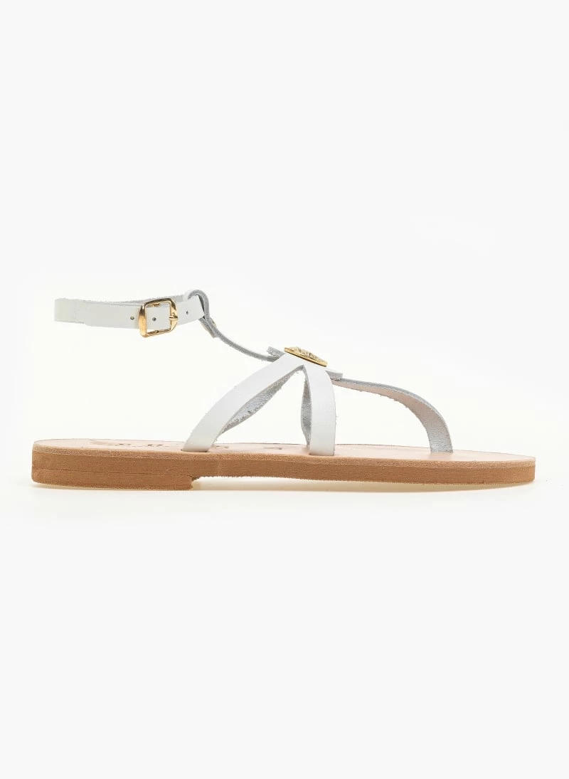 IRIS Πέδιλα δερμάτινα φλατ με μπαρέτα - Λευκό 6 IRIS Πέδιλα δερμάτινα φλατ με μπαρέτα - Λευκό - Image 4
