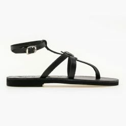 IRIS Πέδιλα δερμάτινα φλατ με μπαρέτα - Μαύρο 12 IRIS Πέδιλα δερμάτινα φλατ με μπαρέτα - Μαύρο -Σανδάλια κατάστημα flat dermatina pedila me mpareta 90607 kxpy