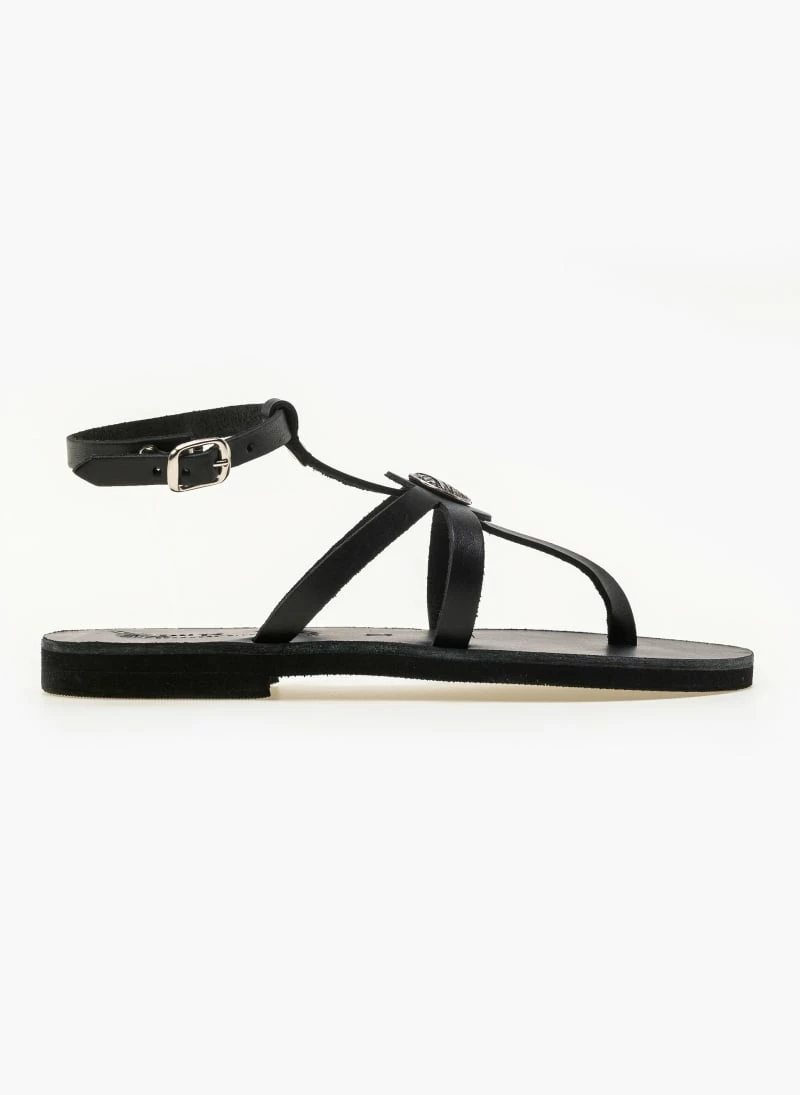 IRIS Πέδιλα δερμάτινα φλατ με μπαρέτα - Μαύρο 6 IRIS Πέδιλα δερμάτινα φλατ με μπαρέτα - Μαύρο - Image 4