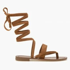 The Fashion Project Σανδάλια φλατ Lace Up - Ταμπά