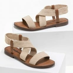 Πέδιλα φλατ με ελαστικές φάσες Refresh 72646 - Μπεζ