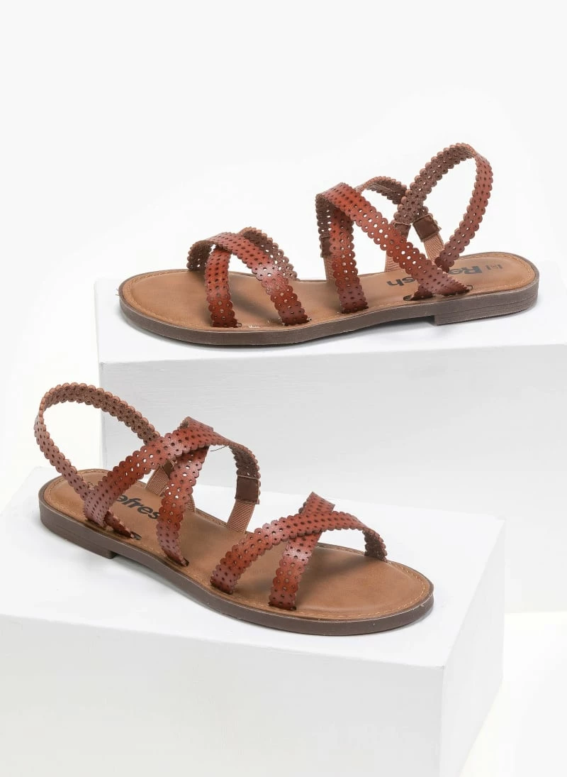 Πέδιλα φλατ με Laser Cut σχέδιο Refresh 72658 - Ταμπά 4 Πέδιλα φλατ με Laser Cut σχέδιο Refresh 72658 - Ταμπά - Image 2