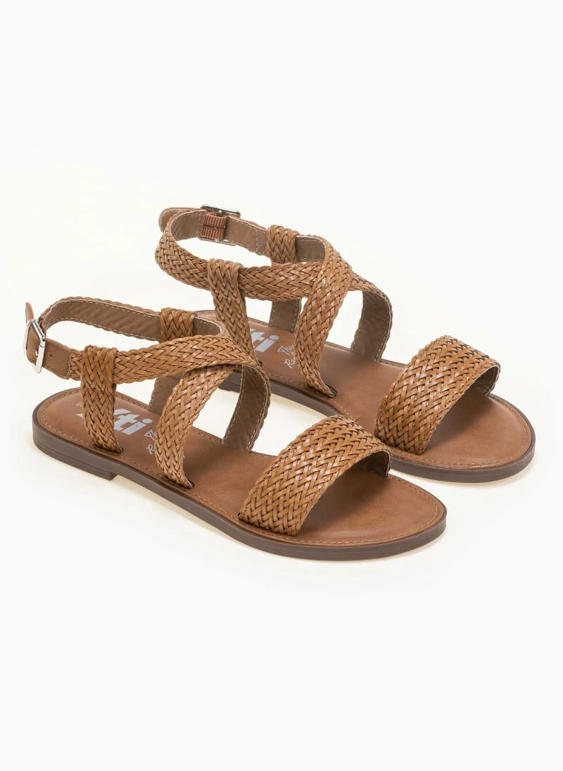 Xti Footwear Πέδιλα φλατ με πλεκτό σχέδιο Xti 42750 - Κάμελ 3 Xti Footwear Πέδιλα φλατ με πλεκτό σχέδιο Xti 42750 - Κάμελ