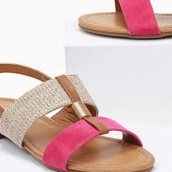 The Fashion Project Πέδιλα φλατ με ψάθινη φάσα - Φούξια 9 The Fashion Project Πέδιλα φλατ με ψάθινη φάσα - Φούξια -Σανδάλια κατάστημα flat pedila me psathini fasa 101082 g3tf