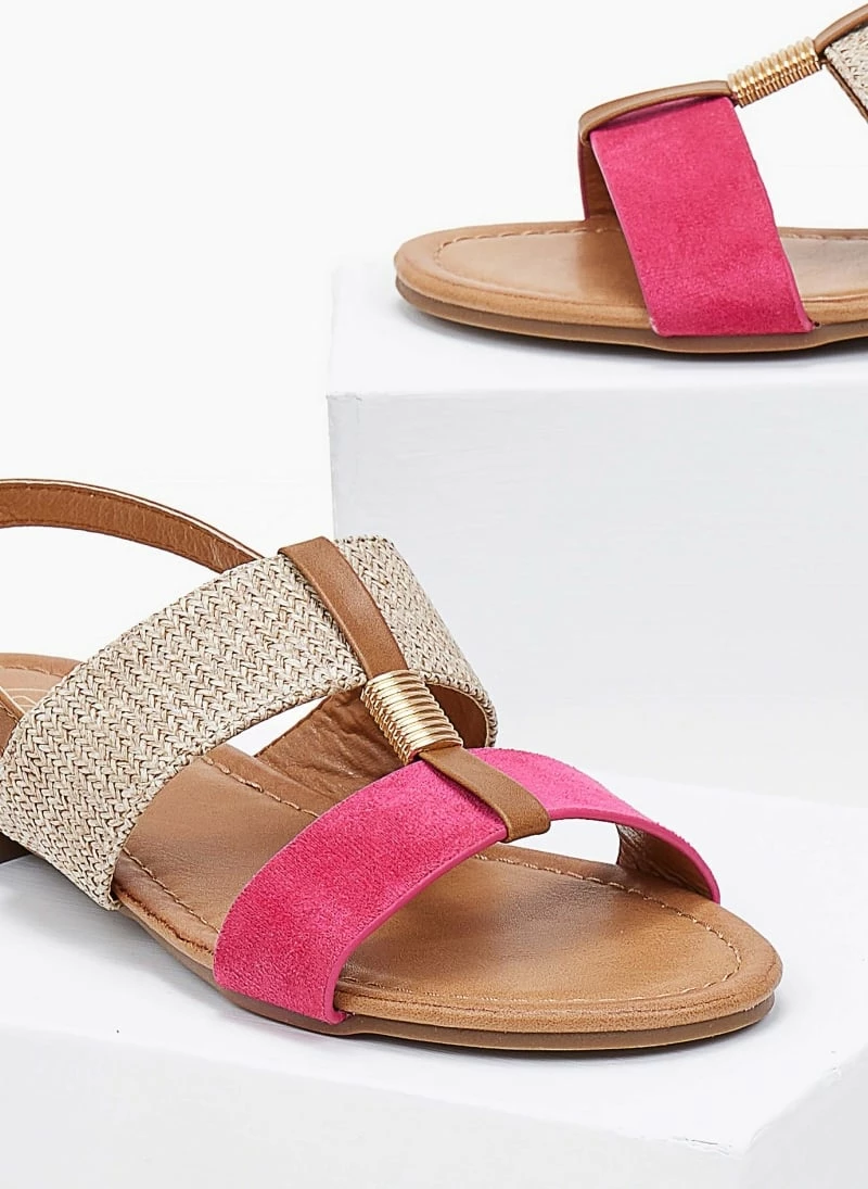 The Fashion Project Πέδιλα φλατ με ψάθινη φάσα - Φούξια 6 The Fashion Project Πέδιλα φλατ με ψάθινη φάσα - Φούξια - Image 4