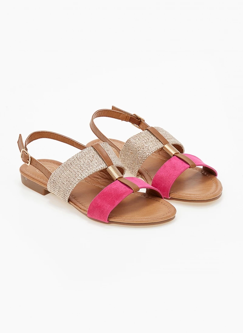The Fashion Project Πέδιλα φλατ με ψάθινη φάσα - Φούξια 5 The Fashion Project Πέδιλα φλατ με ψάθινη φάσα - Φούξια - Image 3