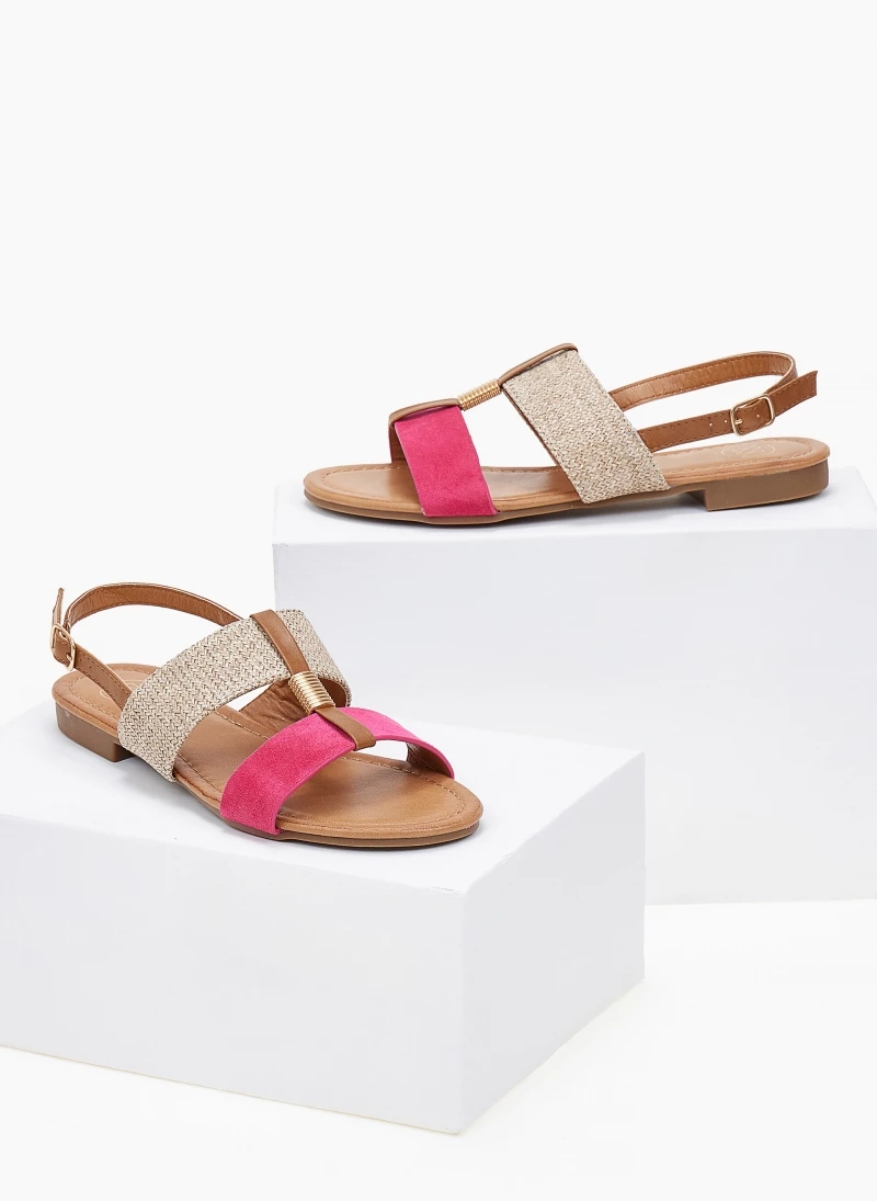 The Fashion Project Πέδιλα φλατ με ψάθινη φάσα - Φούξια 4 The Fashion Project Πέδιλα φλατ με ψάθινη φάσα - Φούξια - Image 2