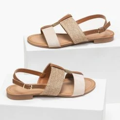 The Fashion Project Πέδιλα φλατ με ψάθινη φάσα - Μπεζ 8 The Fashion Project Πέδιλα φλατ με ψάθινη φάσα - Μπεζ -Σανδάλια κατάστημα flat pedila me psathini fasa 89197 56hk