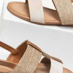 The Fashion Project Πέδιλα φλατ με ψάθινη φάσα - Μπεζ 7 The Fashion Project Πέδιλα φλατ με ψάθινη φάσα - Μπεζ -Σανδάλια κατάστημα flat pedila me psathini fasa 89197 972h