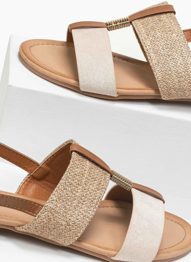 The Fashion Project Πέδιλα φλατ με ψάθινη φάσα - Μπεζ 4 The Fashion Project Πέδιλα φλατ με ψάθινη φάσα - Μπεζ - Image 2