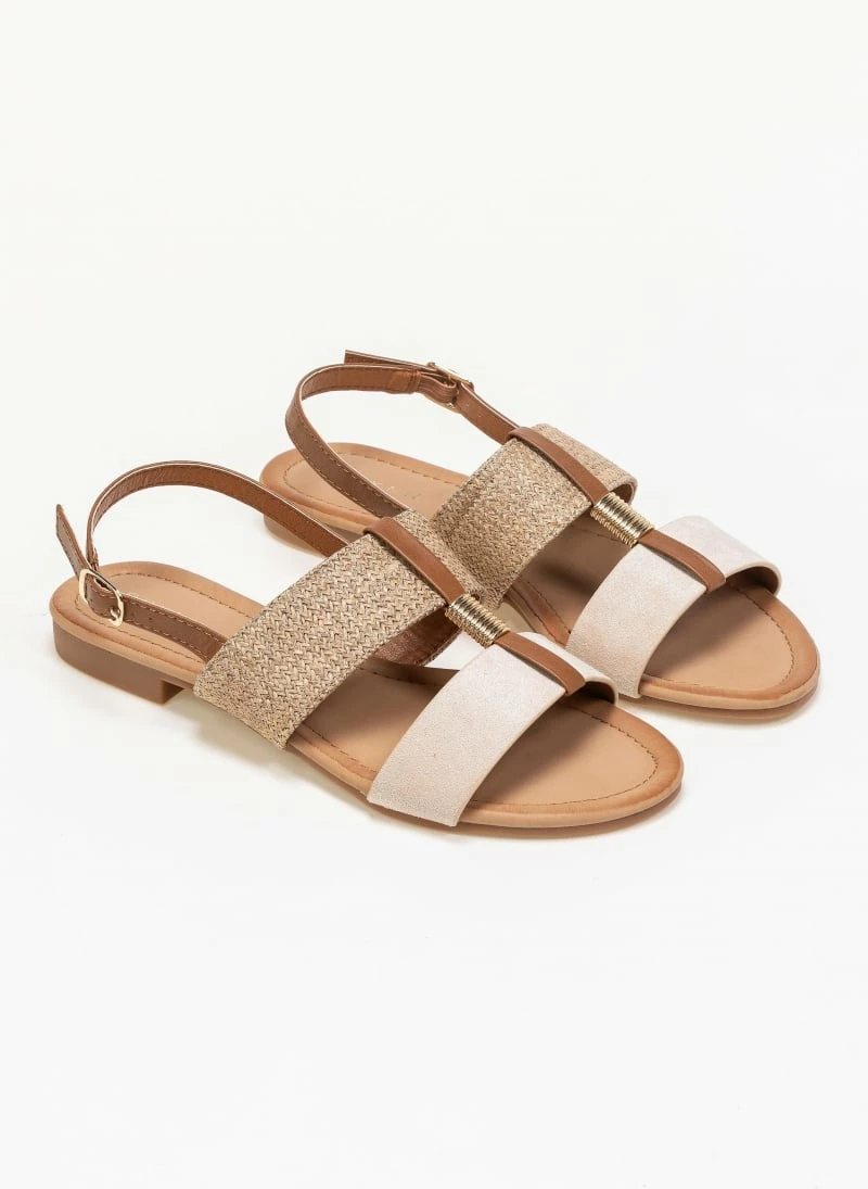 The Fashion Project Πέδιλα φλατ με ψάθινη φάσα - Μπεζ 3 The Fashion Project Πέδιλα φλατ με ψάθινη φάσα - Μπεζ