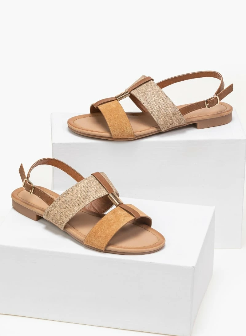 The Fashion Project Πέδιλα φλατ με ψάθινη φάσα - Κάμελ 5 The Fashion Project Πέδιλα φλατ με ψάθινη φάσα - Κάμελ - Image 3