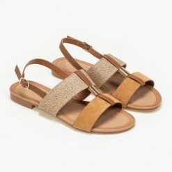The Fashion Project Πέδιλα φλατ με ψάθινη φάσα - Κάμελ 7 The Fashion Project Πέδιλα φλατ με ψάθινη φάσα - Κάμελ -Σανδάλια κατάστημα flat pedila me psathini fasa 89198 z11f