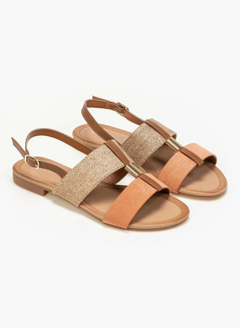 The Fashion Project Πέδιλα φλατ με ψάθινη φάσα - Ροδακινί 3 The Fashion Project Πέδιλα φλατ με ψάθινη φάσα - Ροδακινί