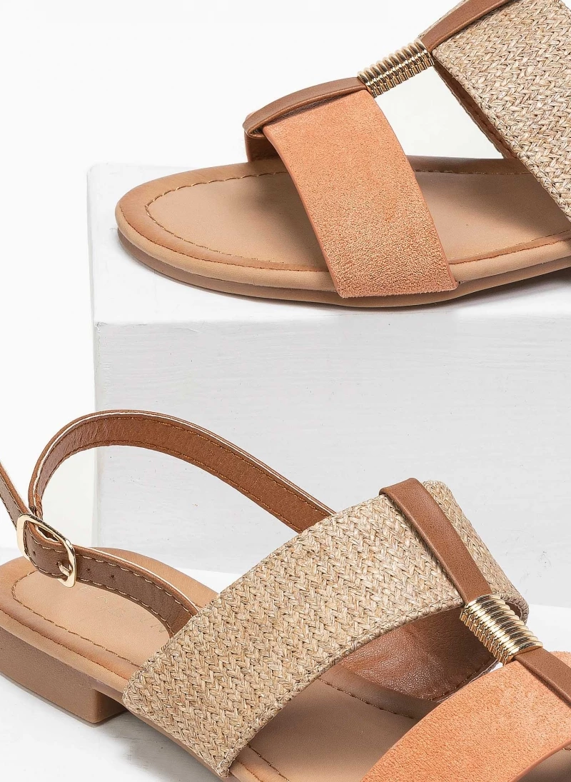 The Fashion Project Πέδιλα φλατ με ψάθινη φάσα - Ροδακινί 4 The Fashion Project Πέδιλα φλατ με ψάθινη φάσα - Ροδακινί - Image 2