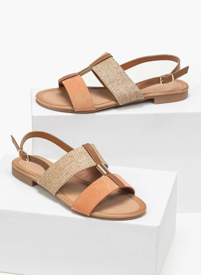The Fashion Project Πέδιλα φλατ με ψάθινη φάσα - Ροδακινί 5 The Fashion Project Πέδιλα φλατ με ψάθινη φάσα - Ροδακινί - Image 3