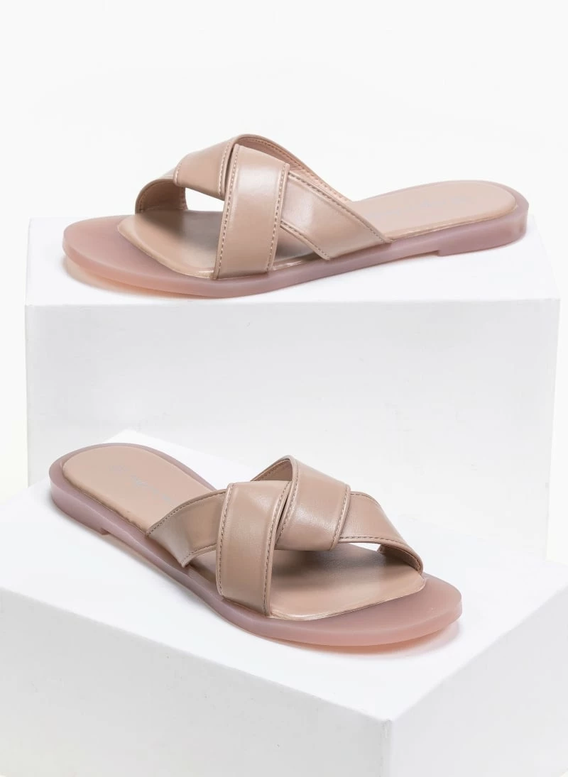 The Fashion Project Πέδιλα φλατ με σόλα από λάστιχο - Nude 3 The Fashion Project Πέδιλα φλατ με σόλα από λάστιχο - Nude