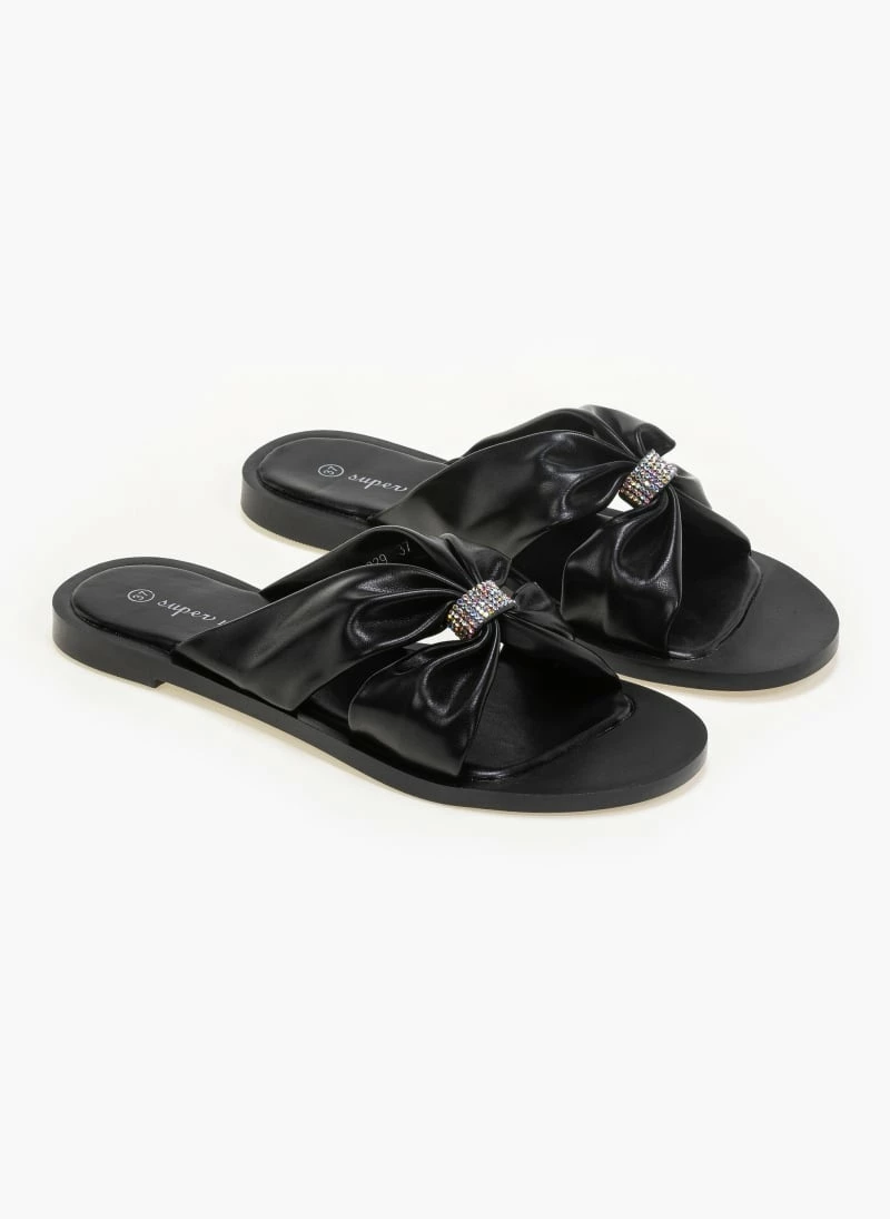The Fashion Project Σανδάλια φλατ με Strass διακοσμητικό - Μαύρο 3 The Fashion Project Σανδάλια φλατ με Strass διακοσμητικό - Μαύρο