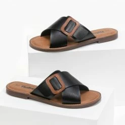 Xti Footwear Σανδάλια φλατ χιαστί Refresh 72656 - Μαύρο