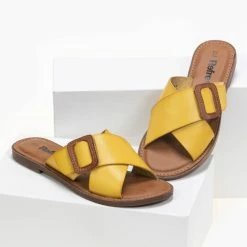 Xti Footwear Σανδάλια φλατ χιαστί Refresh 72656 - Κίτρινο -Σανδάλια κατάστημα flat xiasti sandalia refresh 72656 90336 t88h