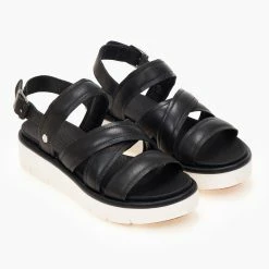 Flatform δερμάτινα πέδιλα CARMELA 68418 - Μαύρο -Σανδάλια κατάστημα flatform dermatina pedila carmela 68418 101706 gak6